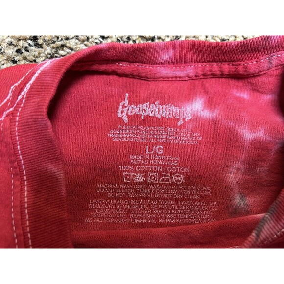 Goosebumps Shirt Red Tie Dye - Night of the Living Dummy - Size Large Slappy - Picture 3 of 6